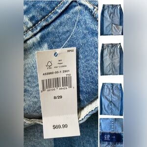 GAP midi pencil skirt light wash denim Womens size 8/29 two-tone colorblock